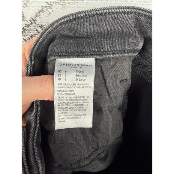 American Eagle Curvy Mom Jeans Black NEW 6 X-Long High Rise Stretch Tall Classic - Picture 7 of 8